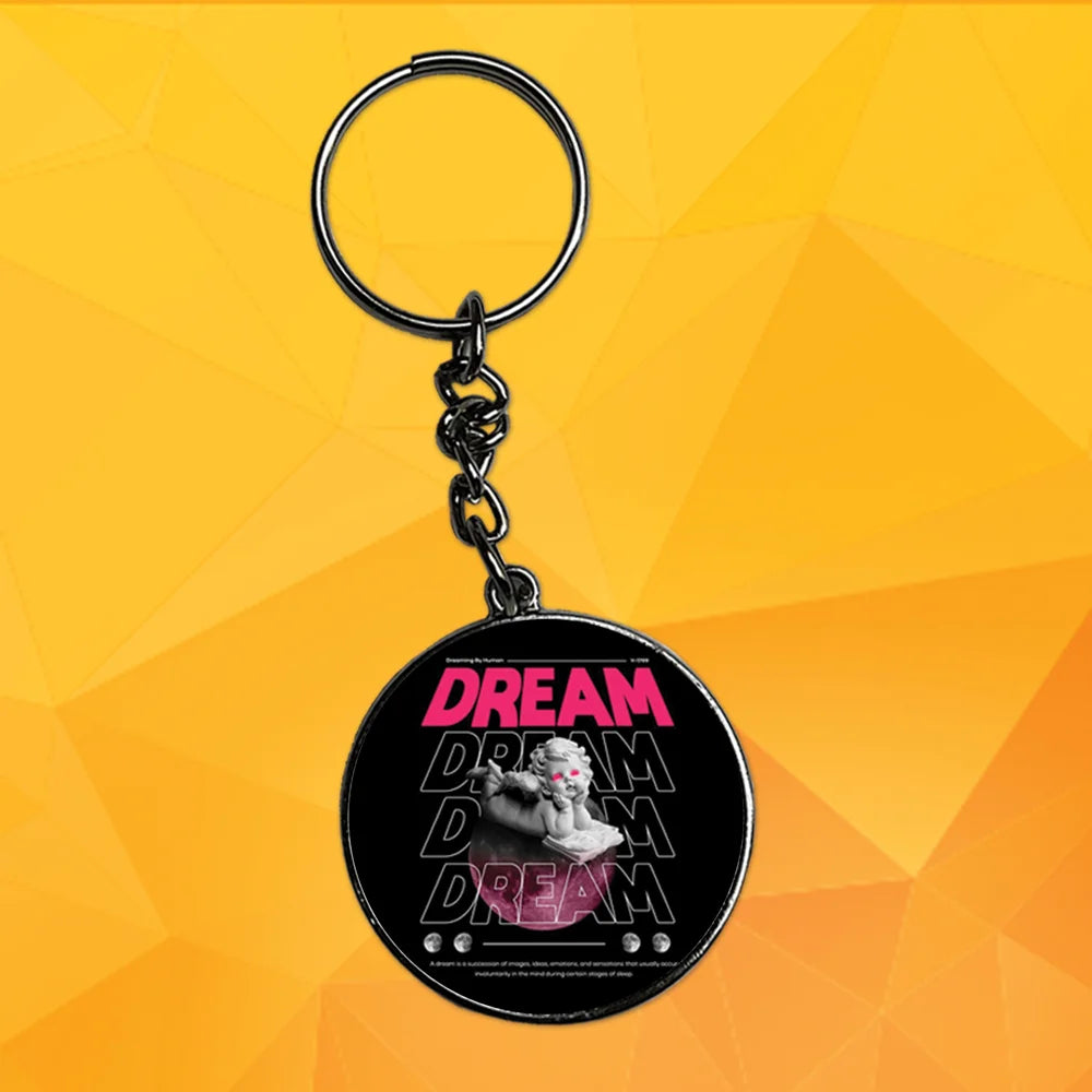 Dream - Keychain With Silver Border (Pack Of 2)