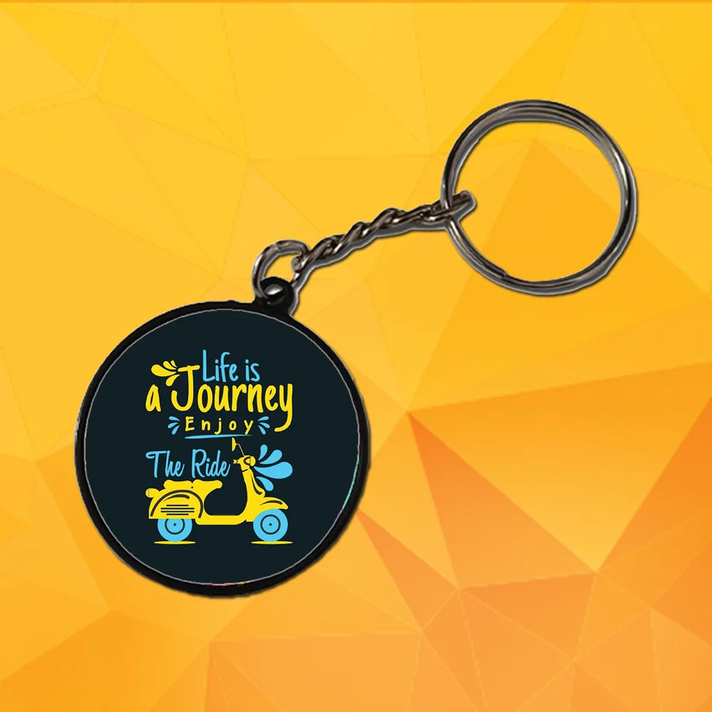Life Is A Journey - Keychain With Black Border (Pack Of 2)