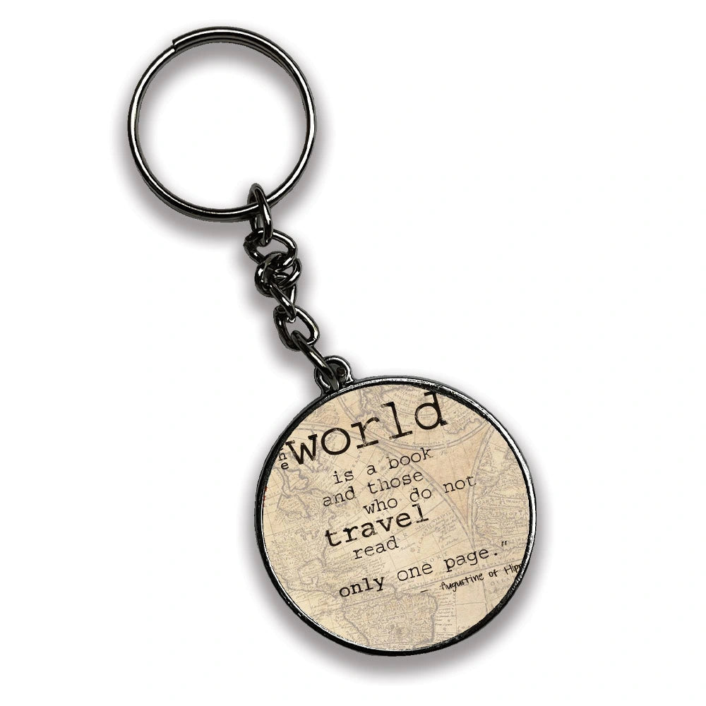 Travel - A Combo Of 4 Silver Border Keychains