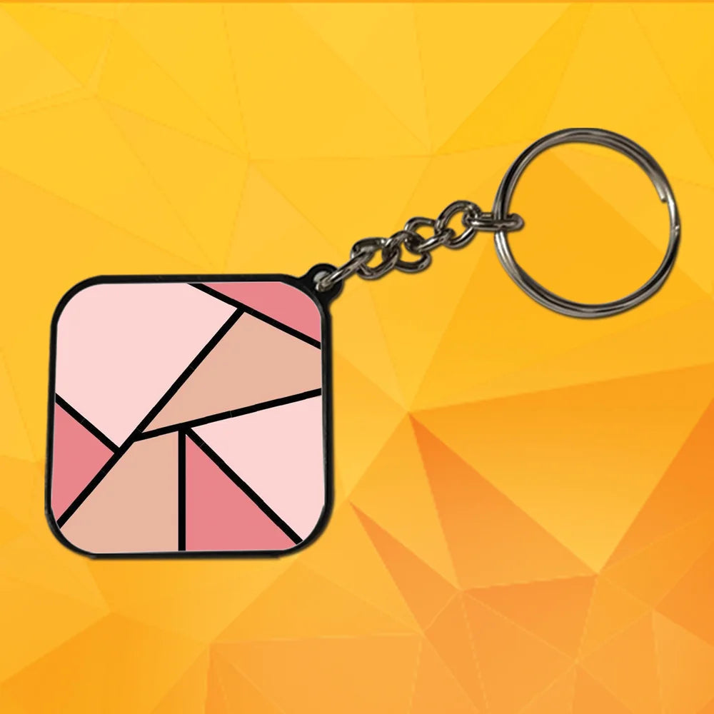 Traingles - Keychain With Black Border (Pack Of 2)