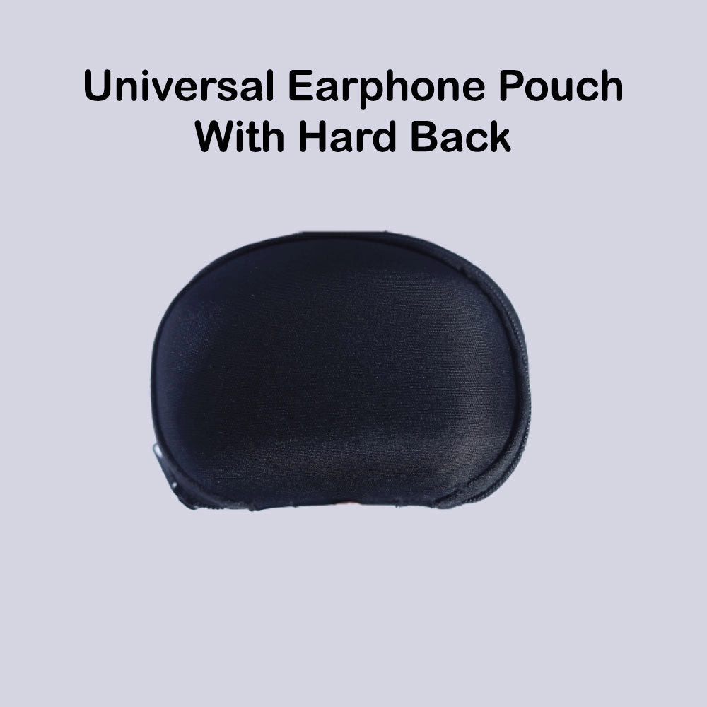 Hard Shell Protective Carrying Case for Earphones, Cables, and Small Accessories – Black Infographic