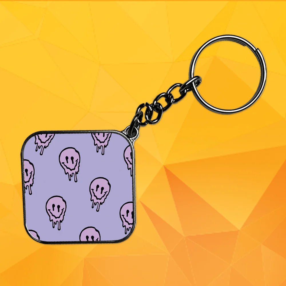 Funny Ghost - Keychain With Silver Border (Pack Of 2)