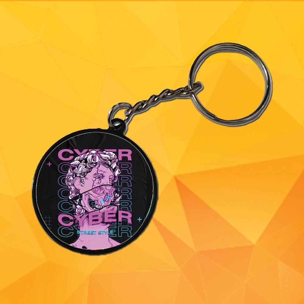 Street Style - A Combo Of 4 Black Border Keychains