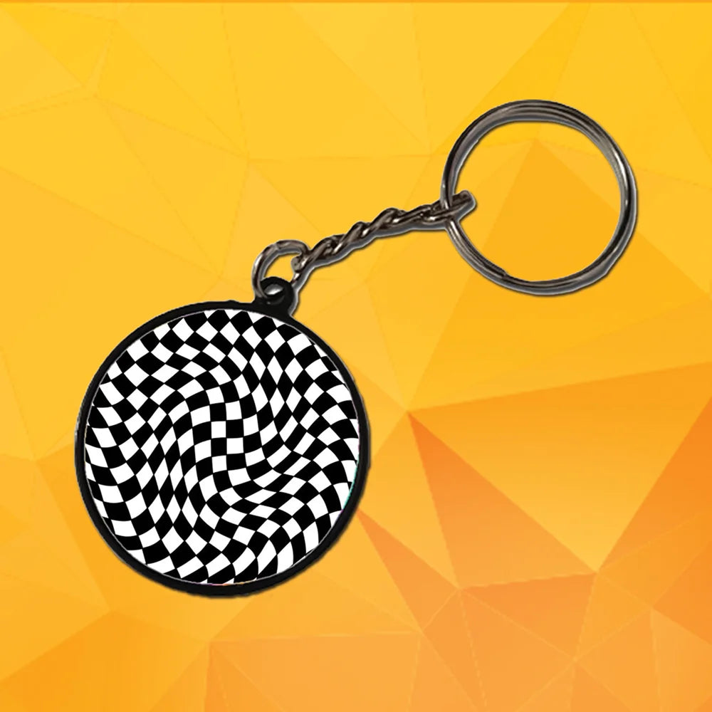 Checks - Keychain With Black Border (Pack Of 2)