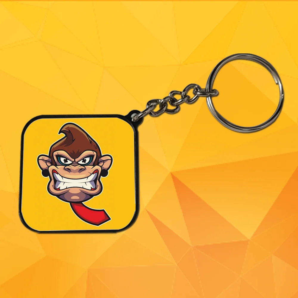Yellow Monkey - Keychain With Black Border (Pack Of 2)