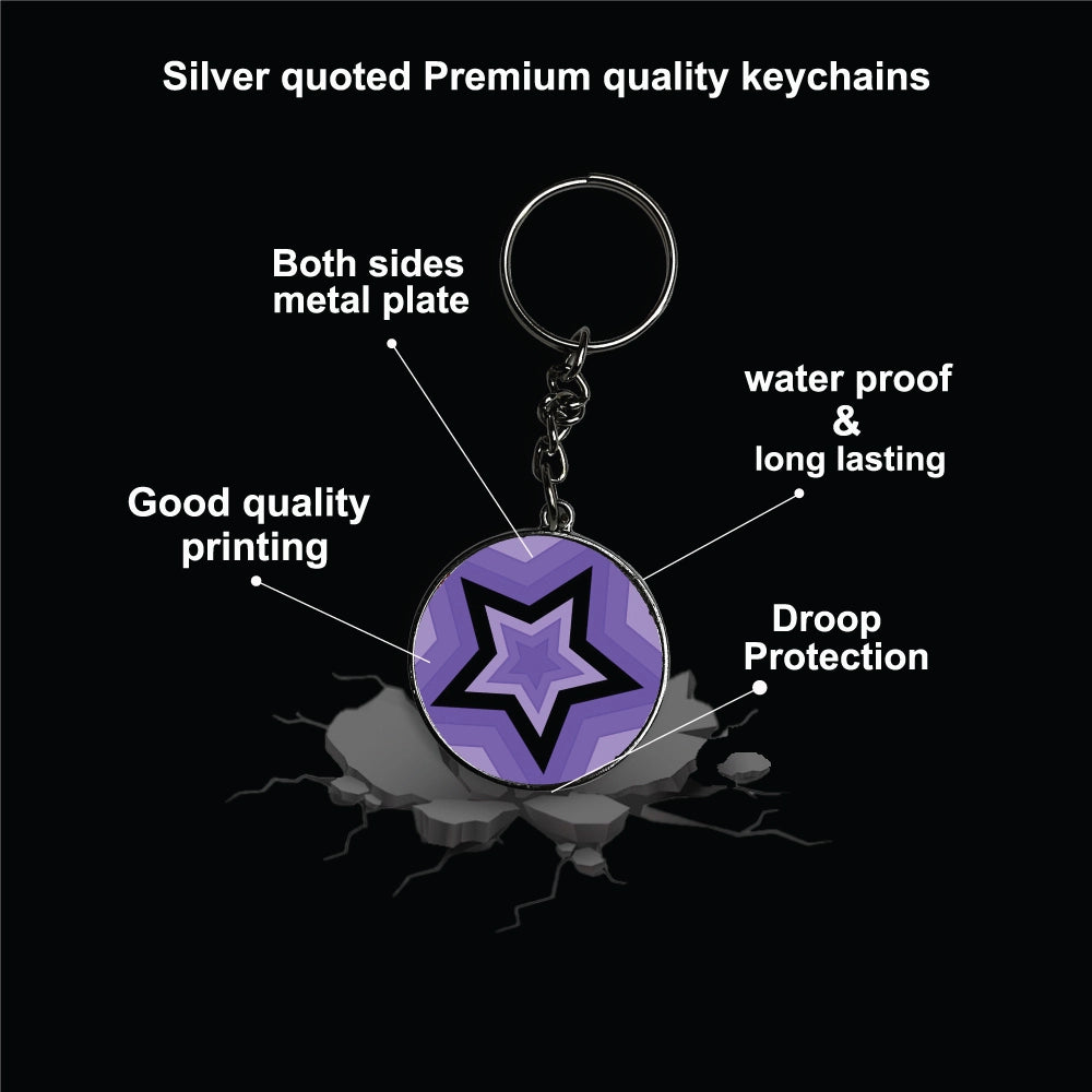Mix Designs - A Combo Of 4 Silver Border Keychains Infographic