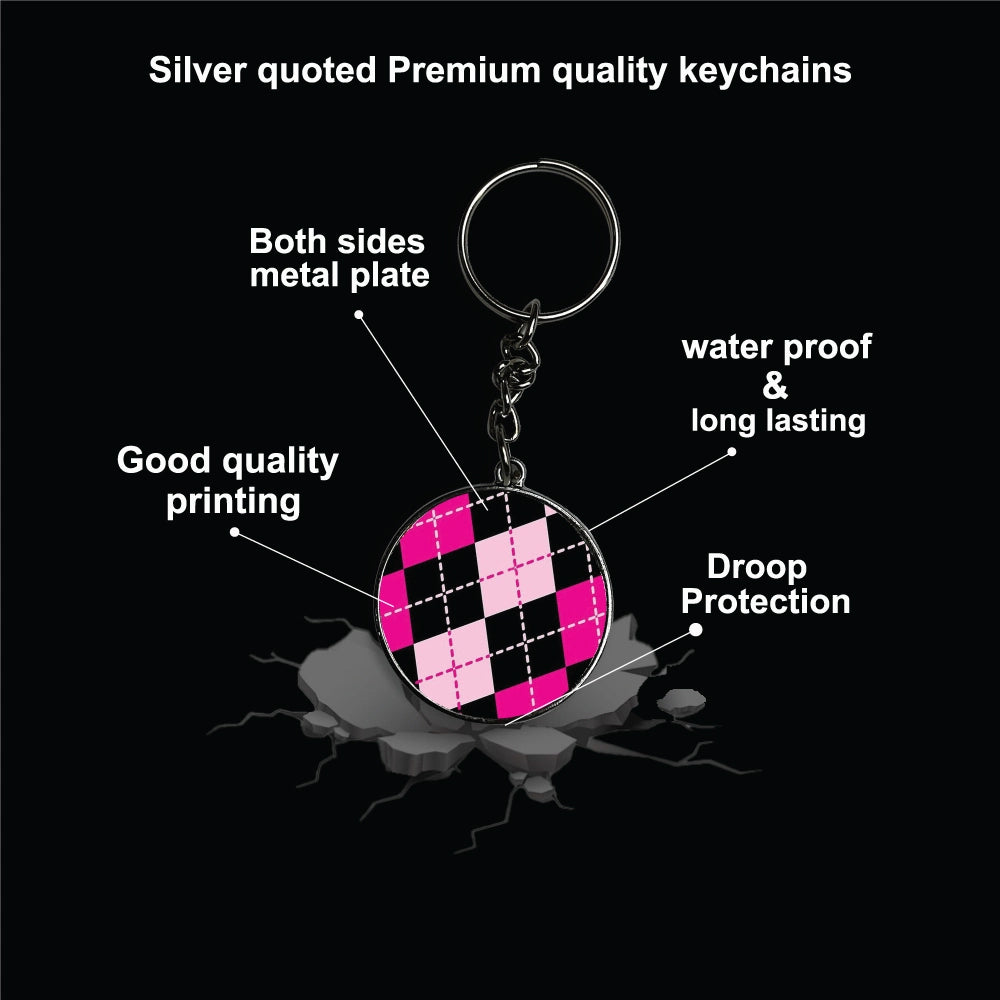 Patterns - A Combo Of 4 Silver Border Keychains Infographic