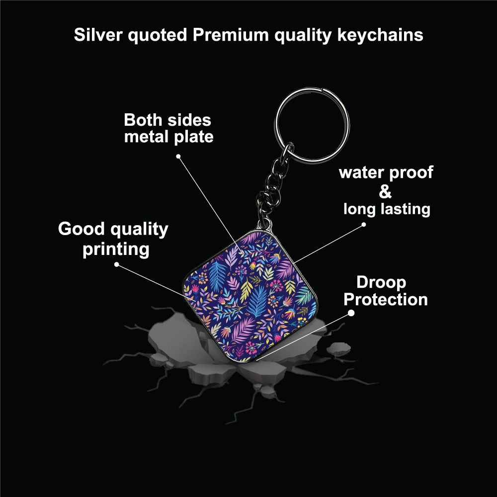 Floral - A Combo Of 4 Silver Border Keychains Infographic