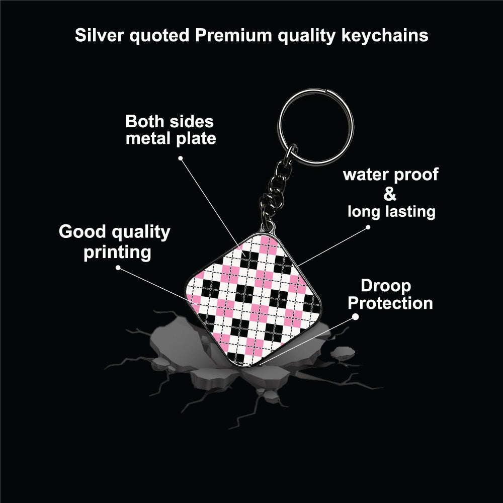 Patterns - A Combo Of 4 Silver Border Keychains Infographic
