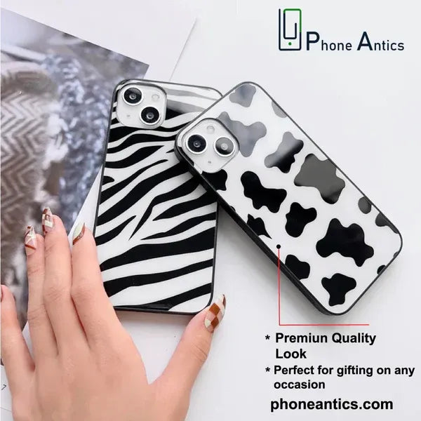 'Zebra Print - Glass Case For Apple iPhone Infographic