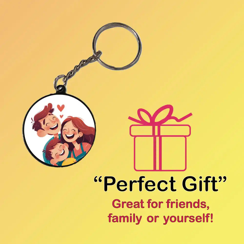 Customize Your Own Keychain – Personalized Double-Sided Printed Keychain Circle Black Infographic