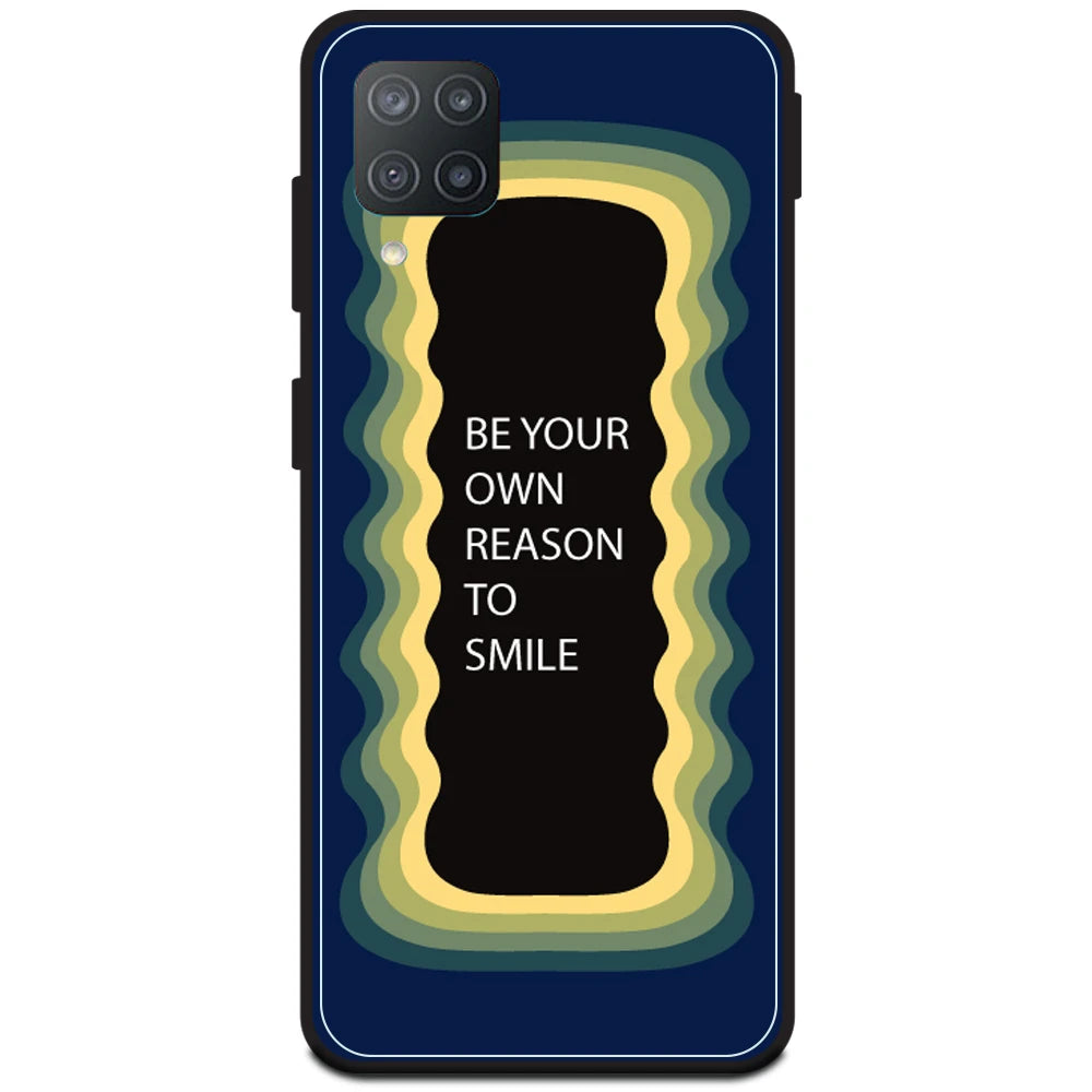 'Be Your Own Reason To Smile' - Dark Blue Armor Case For Samsung Models Samsung M12