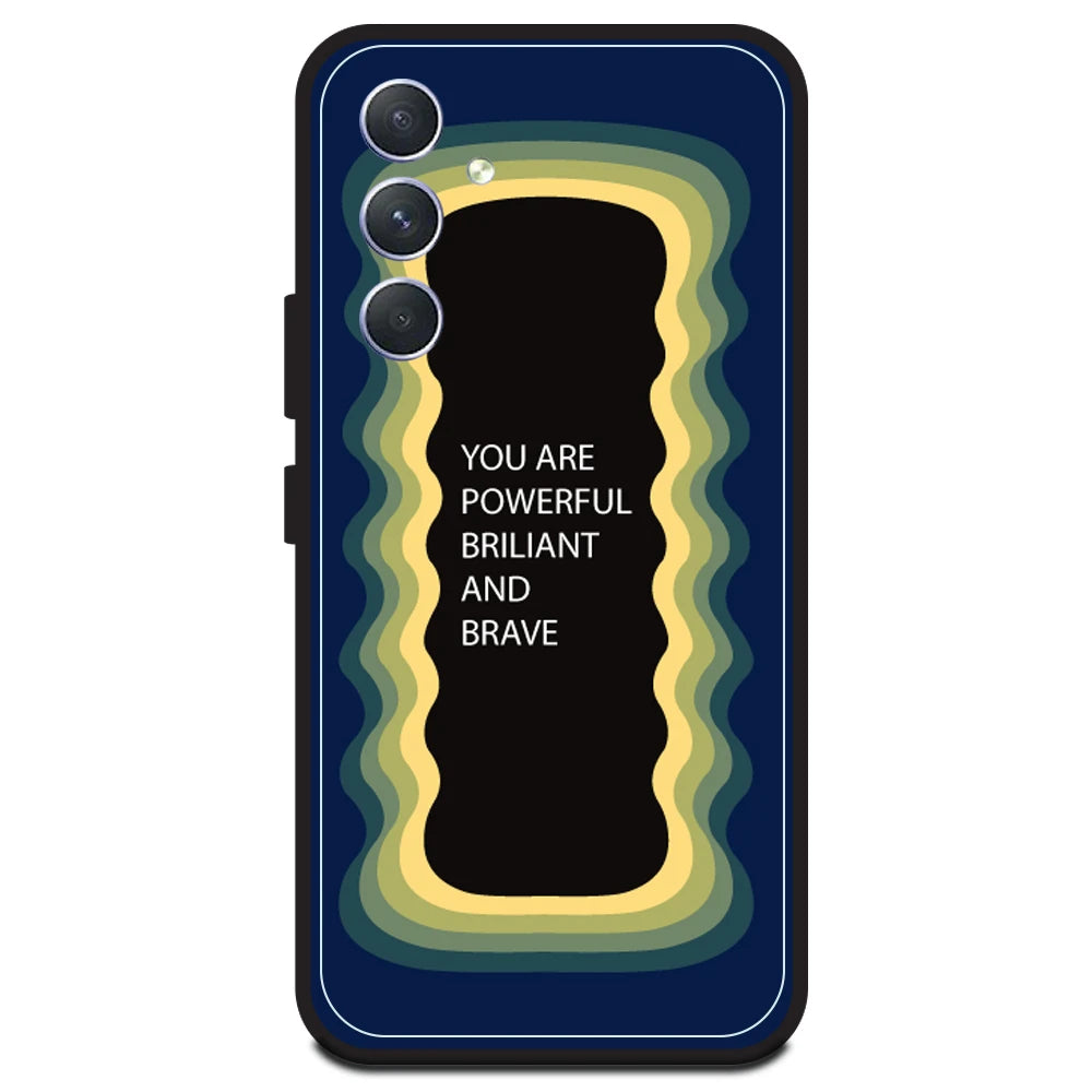 'You Are Powerful, Brilliant & Brave' - Dark Blue Armor Case For Samsung Models Samsung A54 5G