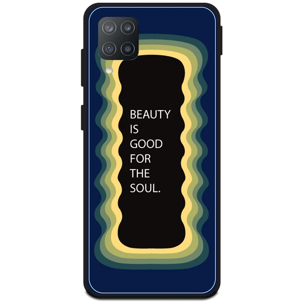 'Beauty Is Good For The Soul' - Dark Blue Armor Case For Samsung Models Samsung F12