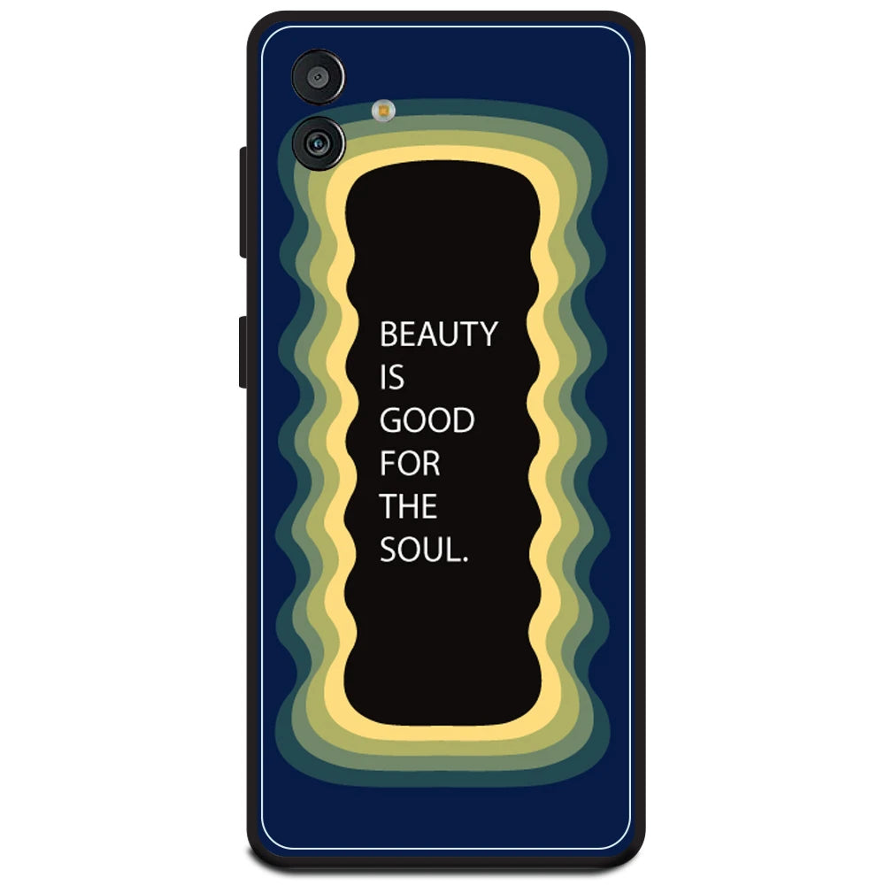 'Beauty Is Good For The Soul' - Dark Blue Armor Case For Samsung Models Samsung M13 5G