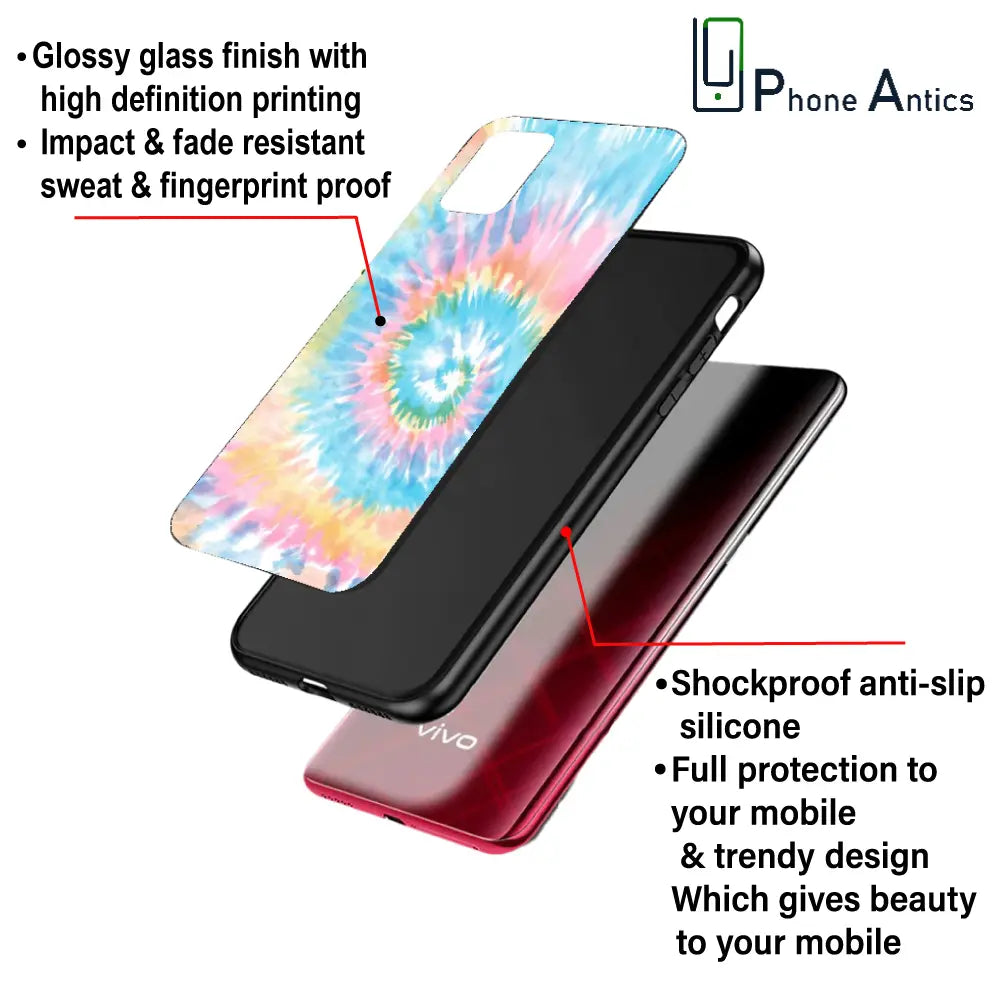 'Pastel Tie Dye - Glass Case For Apple iPhone Infographic