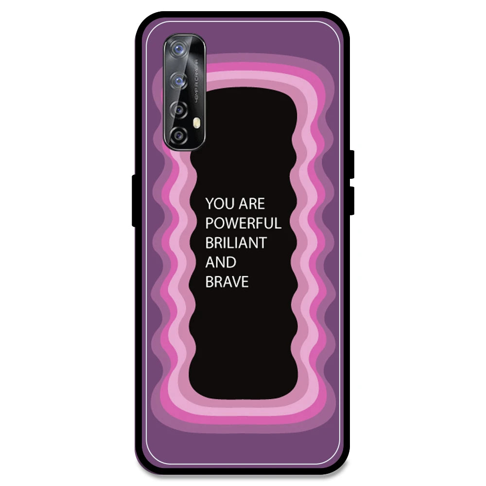 'You Are Powerful, Brilliant & Brave' - Pink Armor Case For Realme Models Realme Narzo 20 Pro