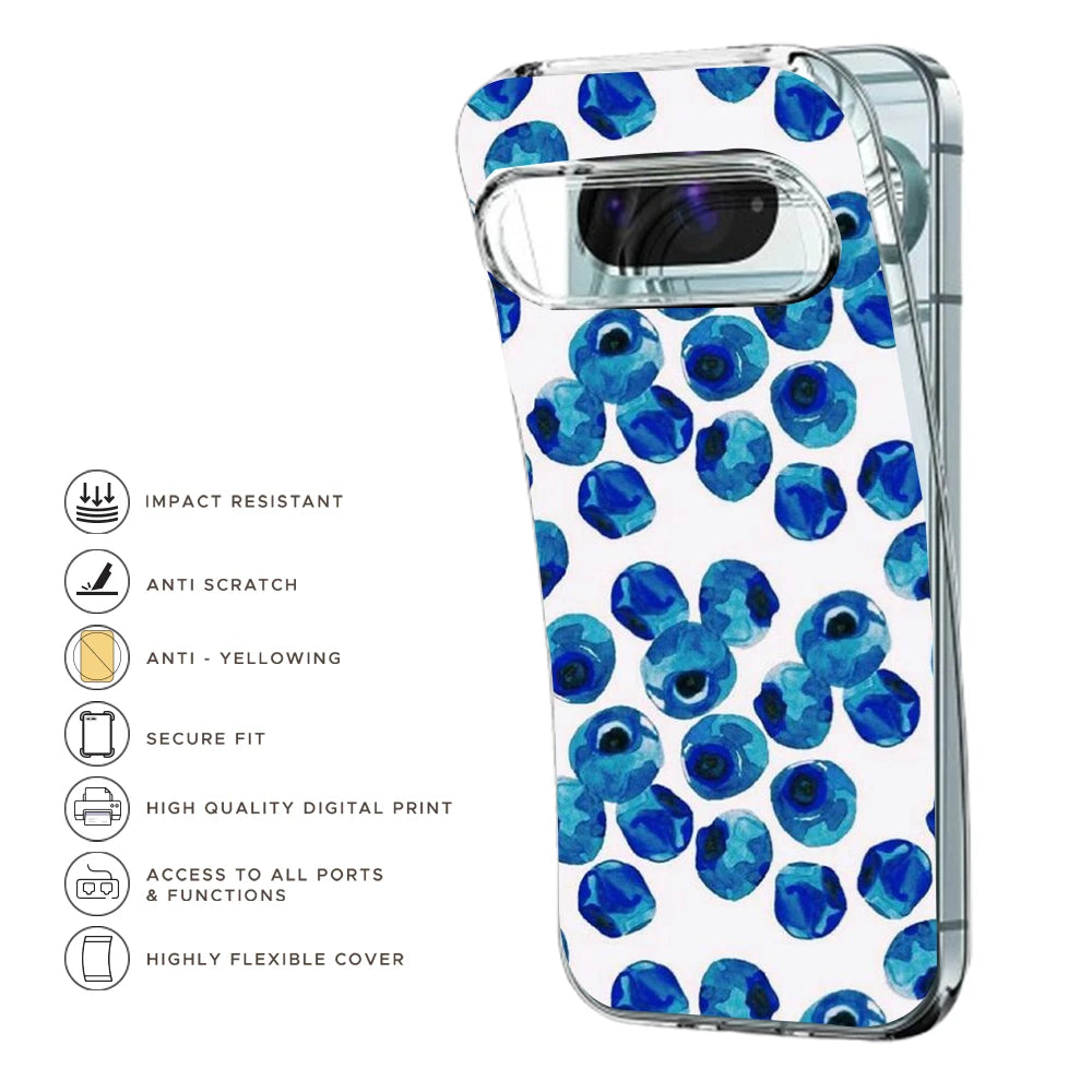 Blueberries - Printed Silicone Case For Google Pixel Infographic