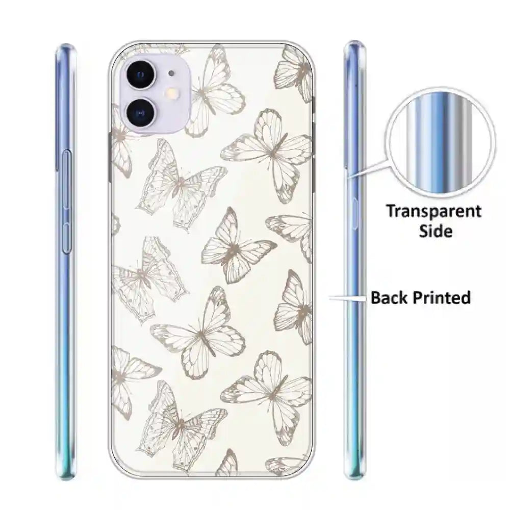 White Butterflies - Printed Silicone Case For Apple iPhone Infographic