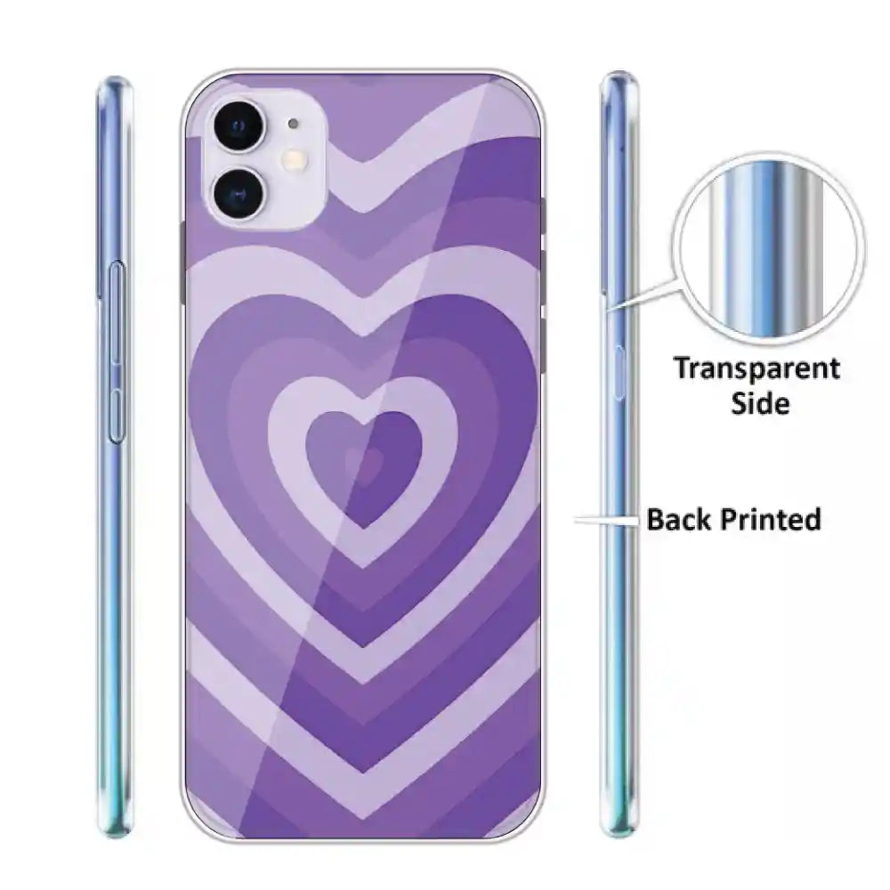 Purple Hearts - Printed Silicone Case For Apple iPhone Infographic