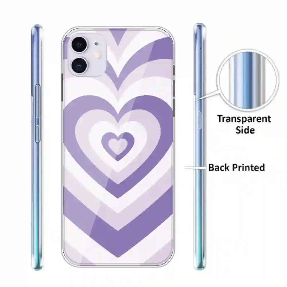 Dark Purple Hearts - Printed Silicone Case For Apple iPhone Infographic