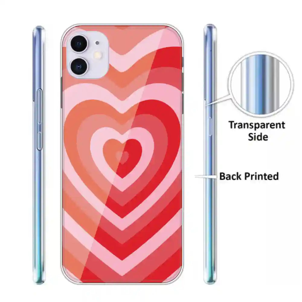 Red Hearts - Printed Silicone Case For Apple iPhone Infographic