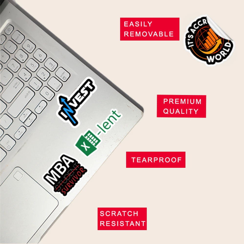 Professional Sticker Bundle – 47 Waterproof Aesthetic Stickers Infographic