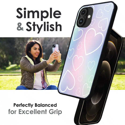 Pastel Heart Dream - Glossy Metal Silicone Case For Apple iPhone Infographic