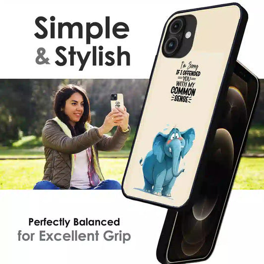 Sarcastic Elephant Quote - Glossy Metal Silicone Case For Apple iPhone Infographic