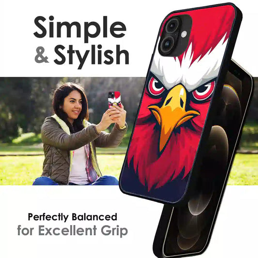 Fierce Eagle Power Art - Glossy Metal Silicone Case For Apple iPhone Infographic