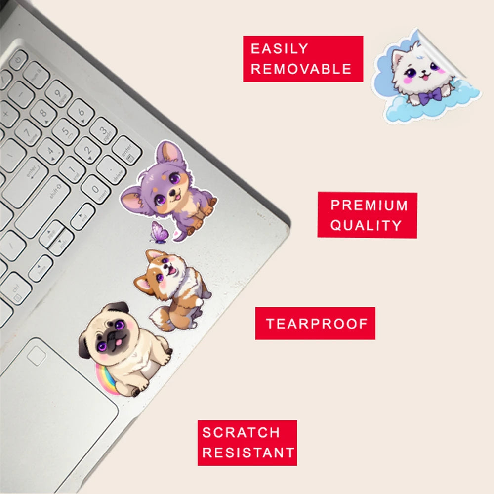 Dog Sticker Bundle – 42 Waterproof Aesthetic Stickers Infographic