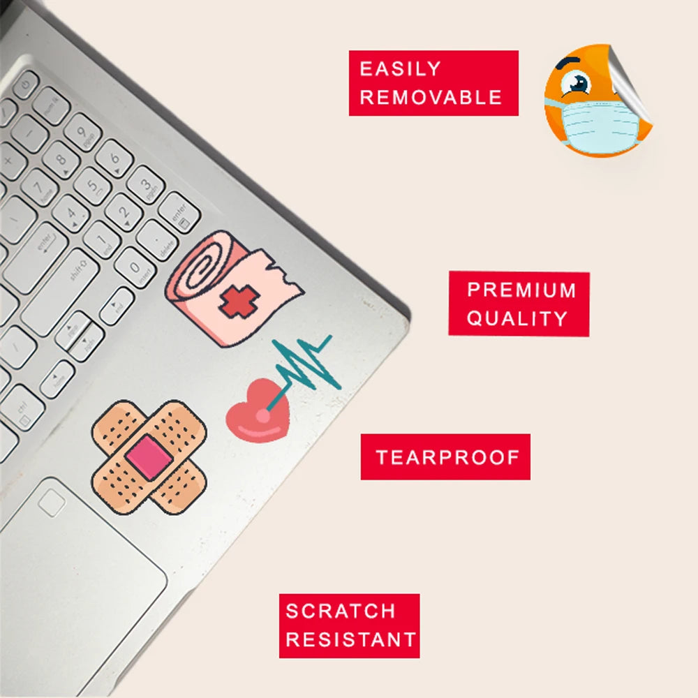 Medical Sticker Bundle – 46 Waterproof Aesthetic Stickers Infographic