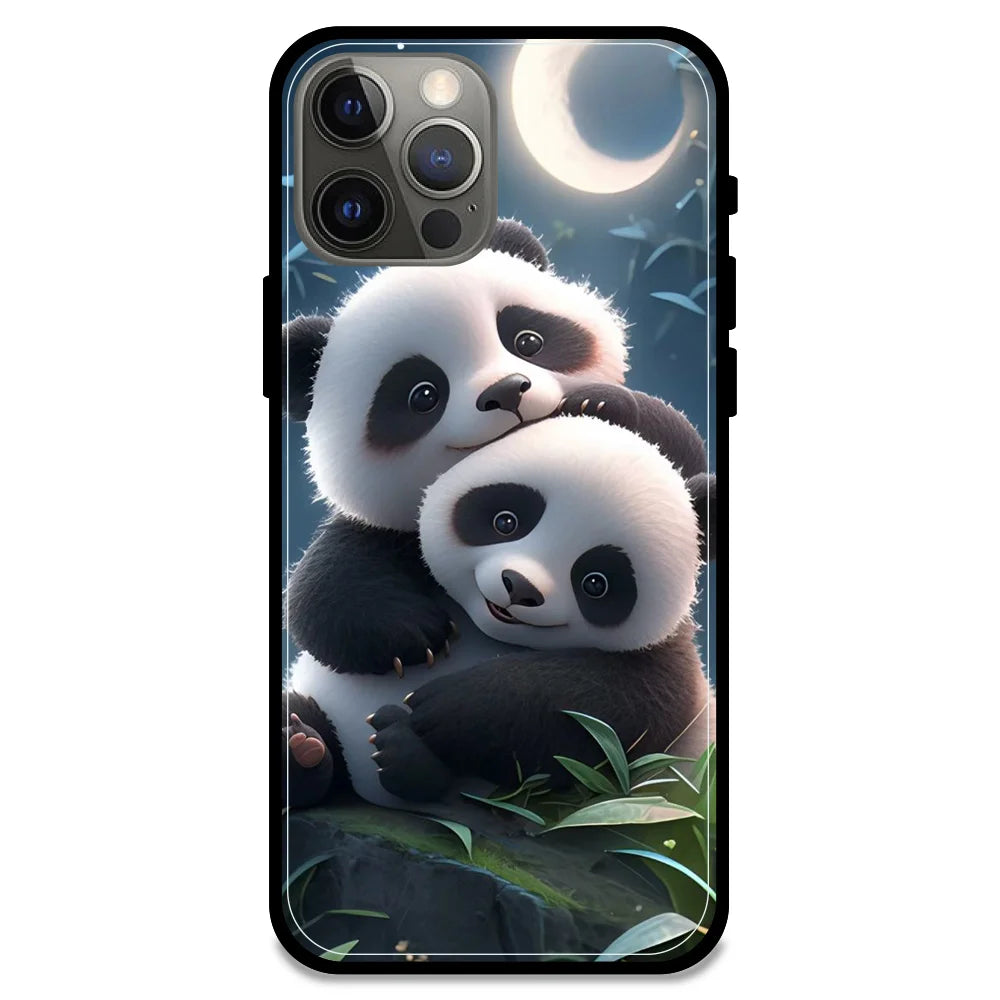 'Cute Pandas - Glossy Metal Silicone Case For Apple iPhone 12 Pro