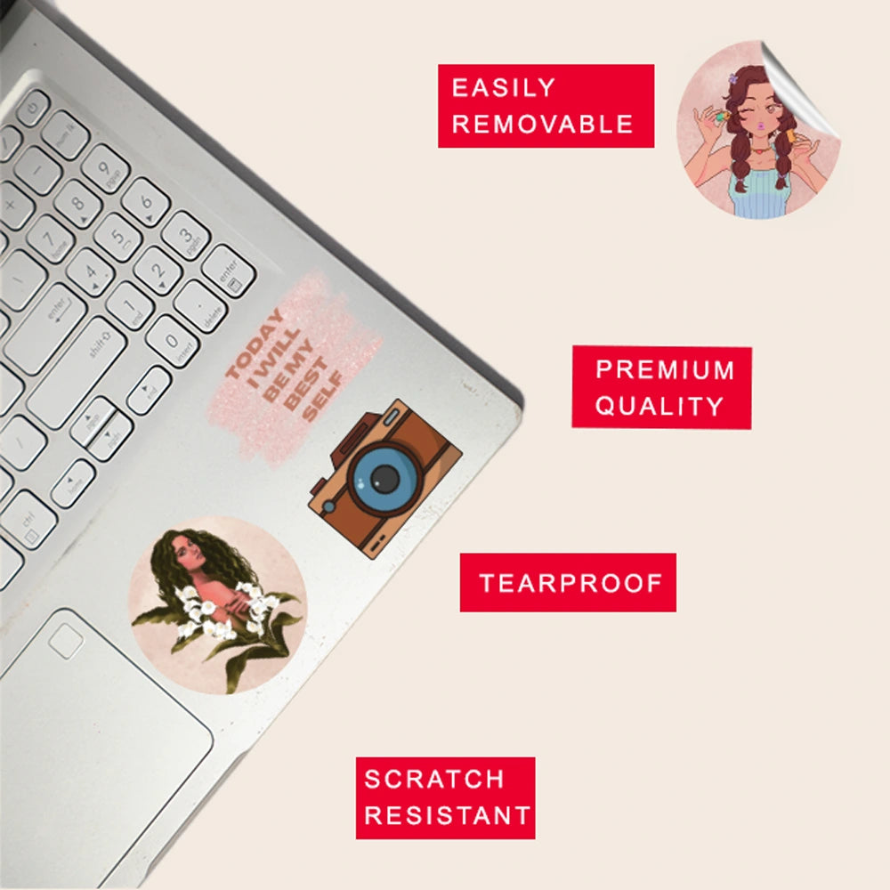 Boho Sticker Bundle – 47 Waterproof Aesthetic Stickers Infographic