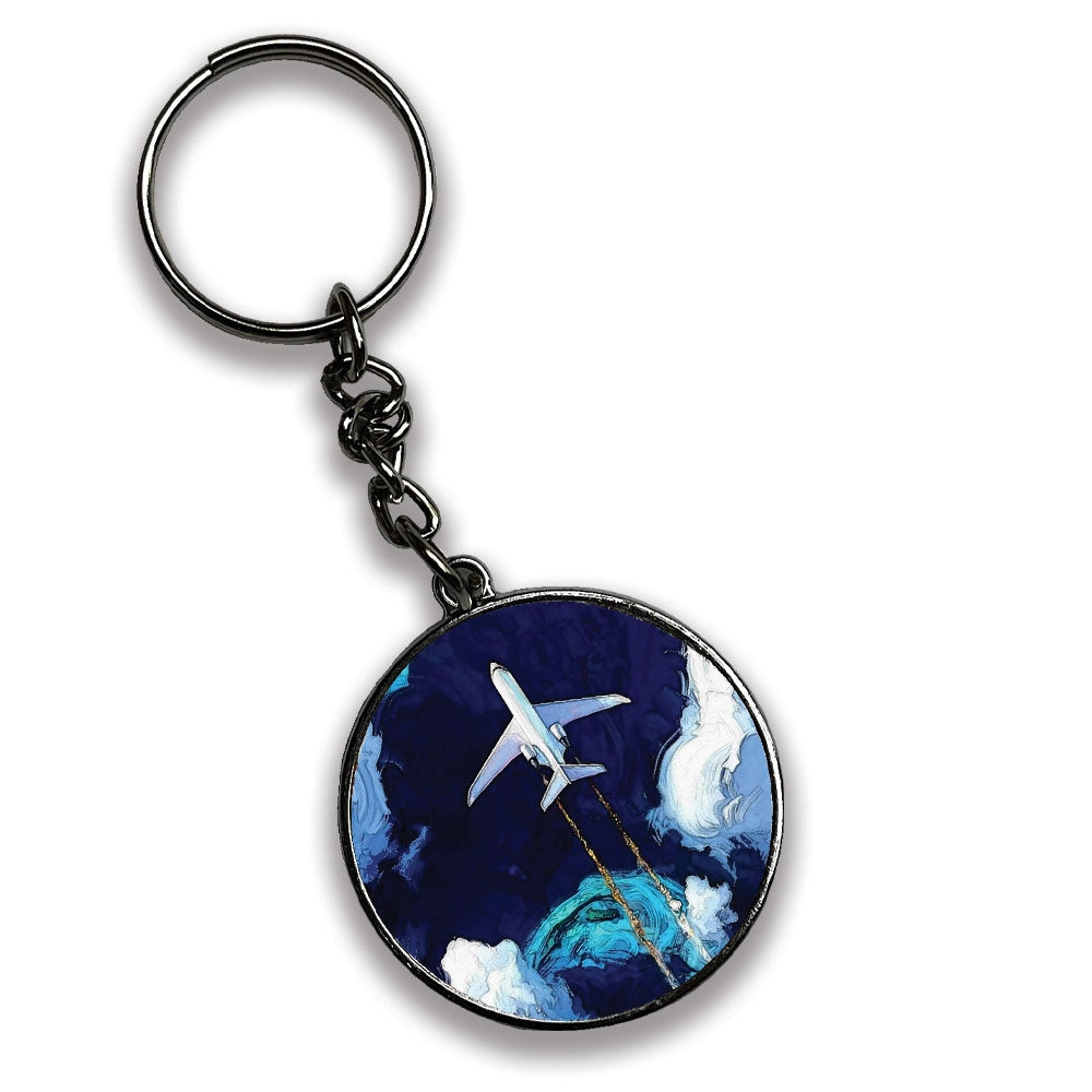 Travel - A Combo Of 4 Silver Border Keychains
