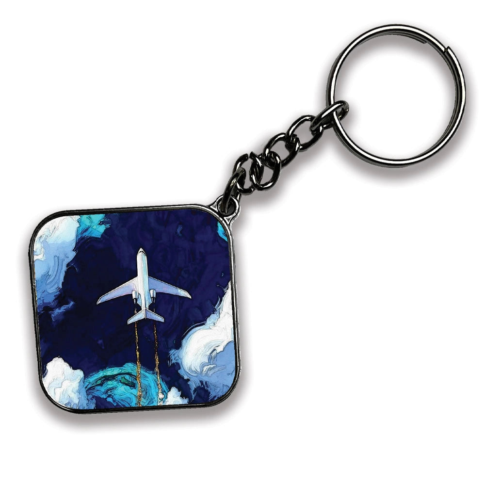 Travel - A Combo Of 4 Silver Border Keychains