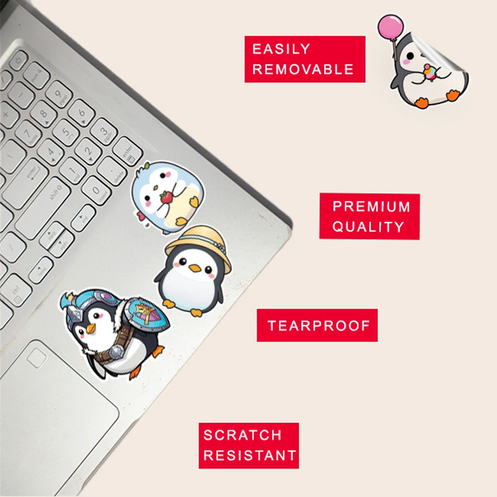 Pengiun – 42 Waterproof Aesthetic Stickers for Phone Cases, Clear Covers, Journals, Scrapbooks & More Infographic