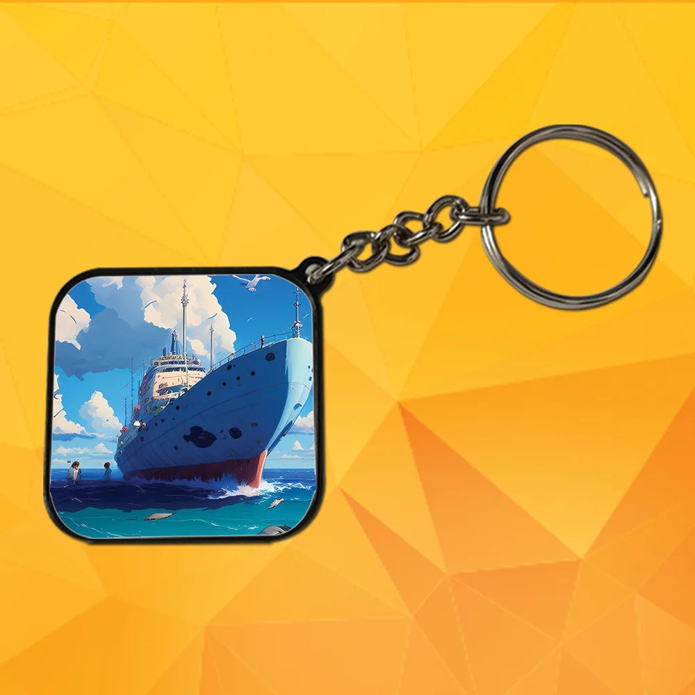 Ships - A Combo Of 4 Black Border Keychains