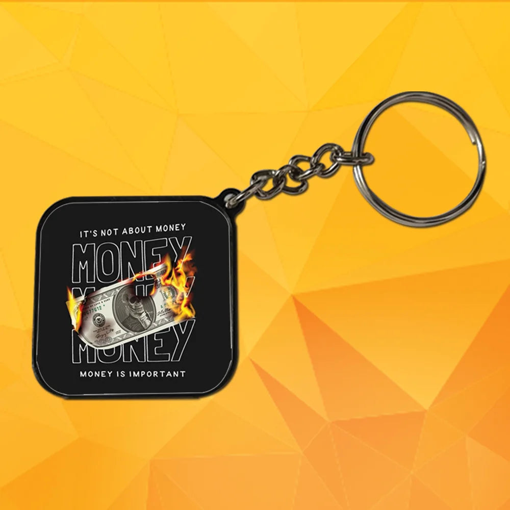 Street Style - A Combo Of 4 Black Border Keychains