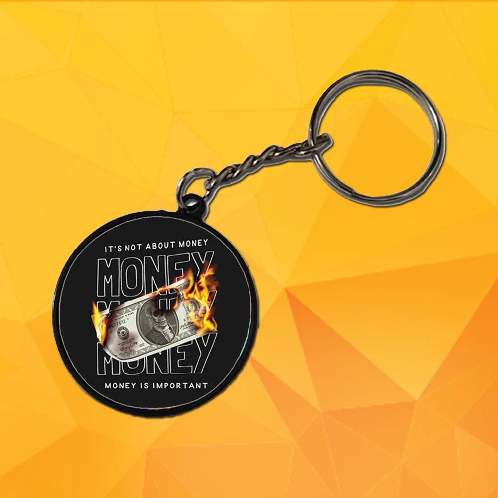 Street Style - A Combo Of 4 Black Border Keychains