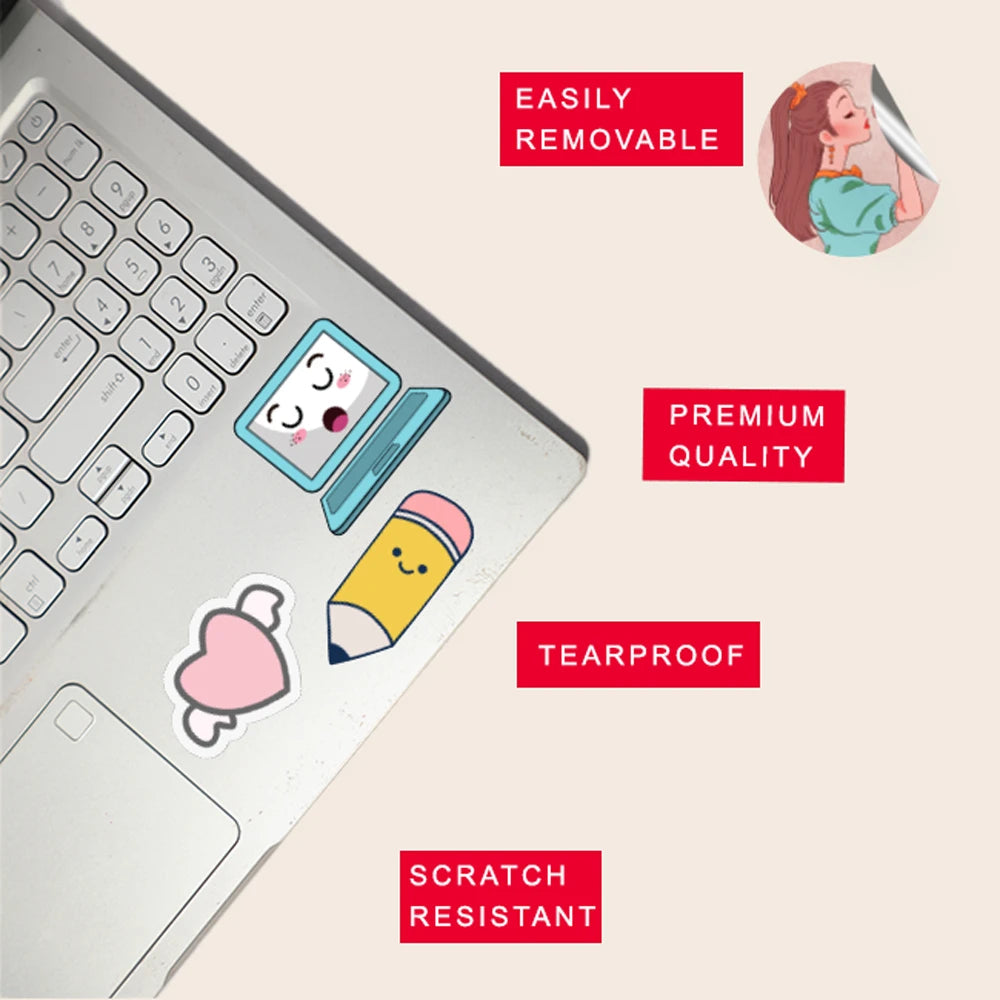 Cute Sticker Bundle – 45 Waterproof Aesthetic Stickers Infographic