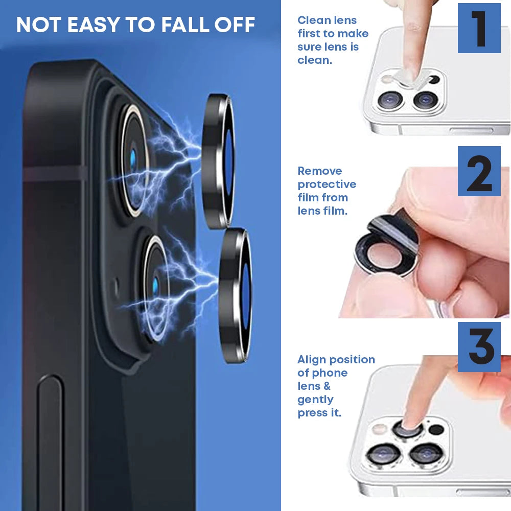 Metallic Camera Lens Protector - Black infographic