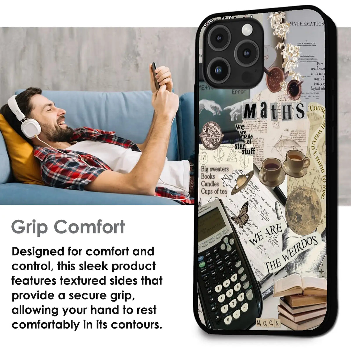 Study Vibes Maths - Glossy Metal Silicone Case For Apple iPhone Infographic
