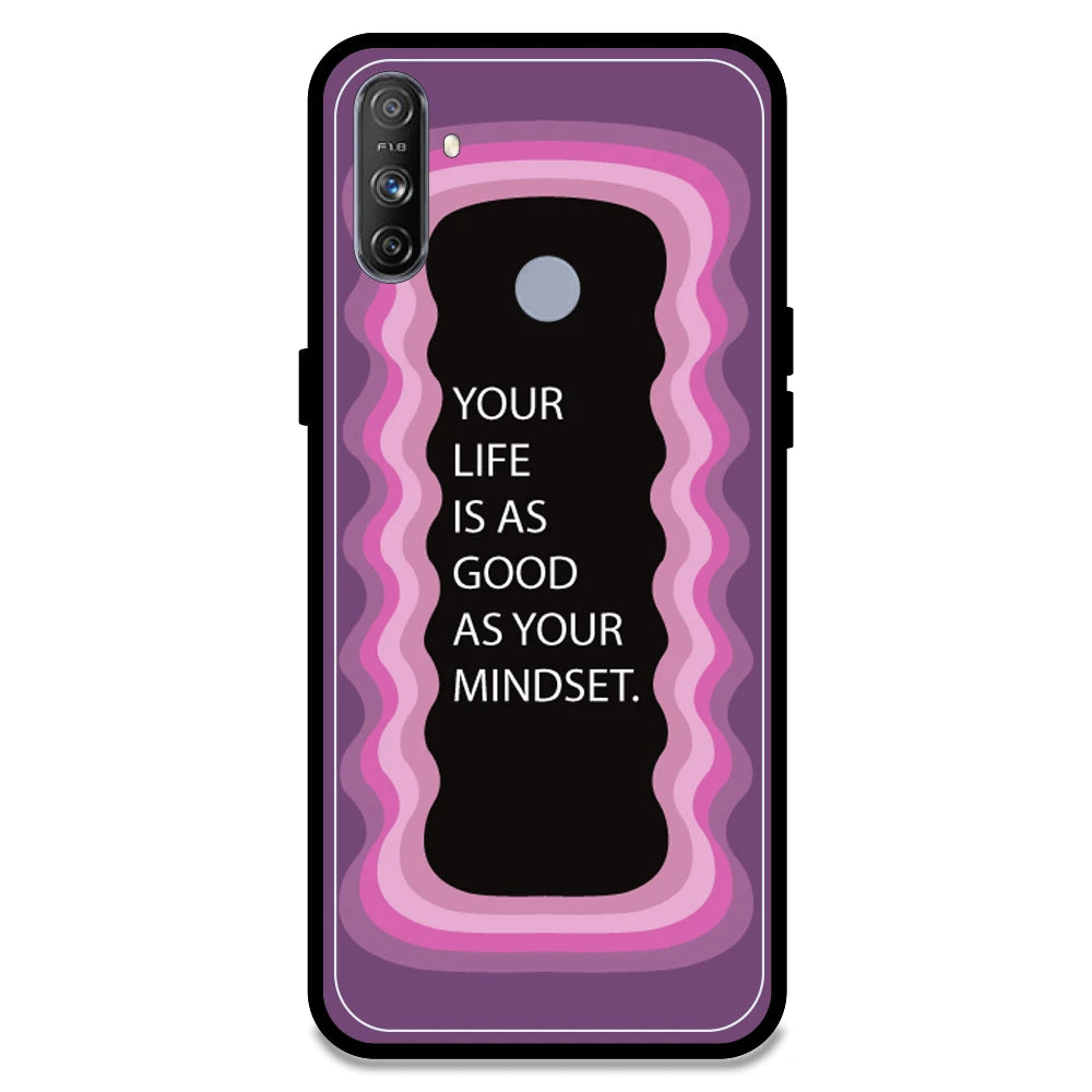 'Your Life Is As Good As Your Mindset' - Pink Armor Case For Realme Models Realme Narzo 20A