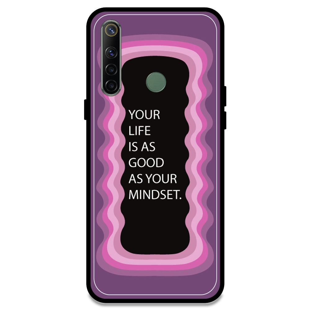 'Your Life Is As Good As Your Mindset' - Pink Armor Case For Realme Models Realme Narzo 10