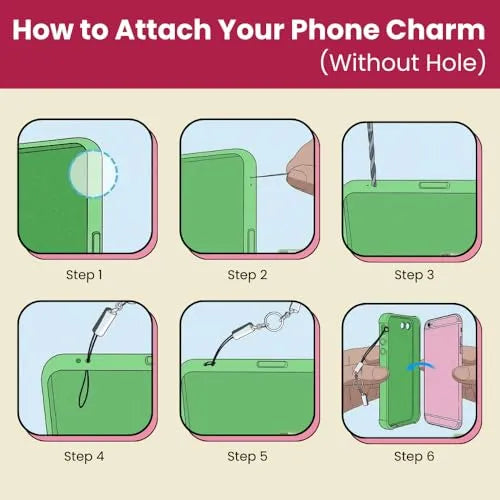 Round Phone Charms hooking infographic