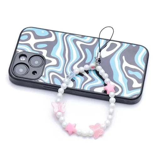 Pink Pearls - A Combo Of 2 Mini Round Phone Charms with Case