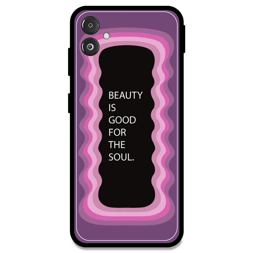 'Beauty Is Good For The Soul' - Pink Armor Case For Samsung Models Samsung F14 5G