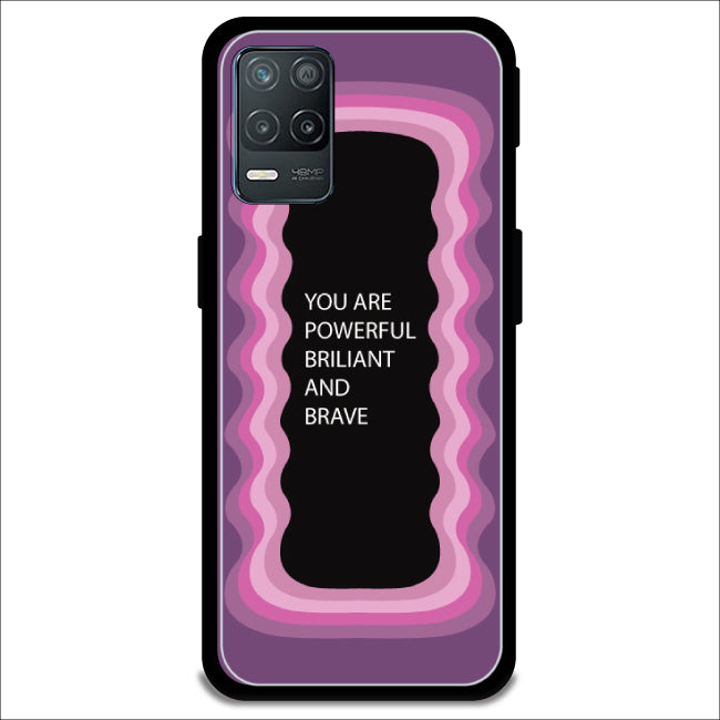 'You Are Powerful, Brilliant & Brave' - Pink Armor Case For Realme Models Realme 8 5G