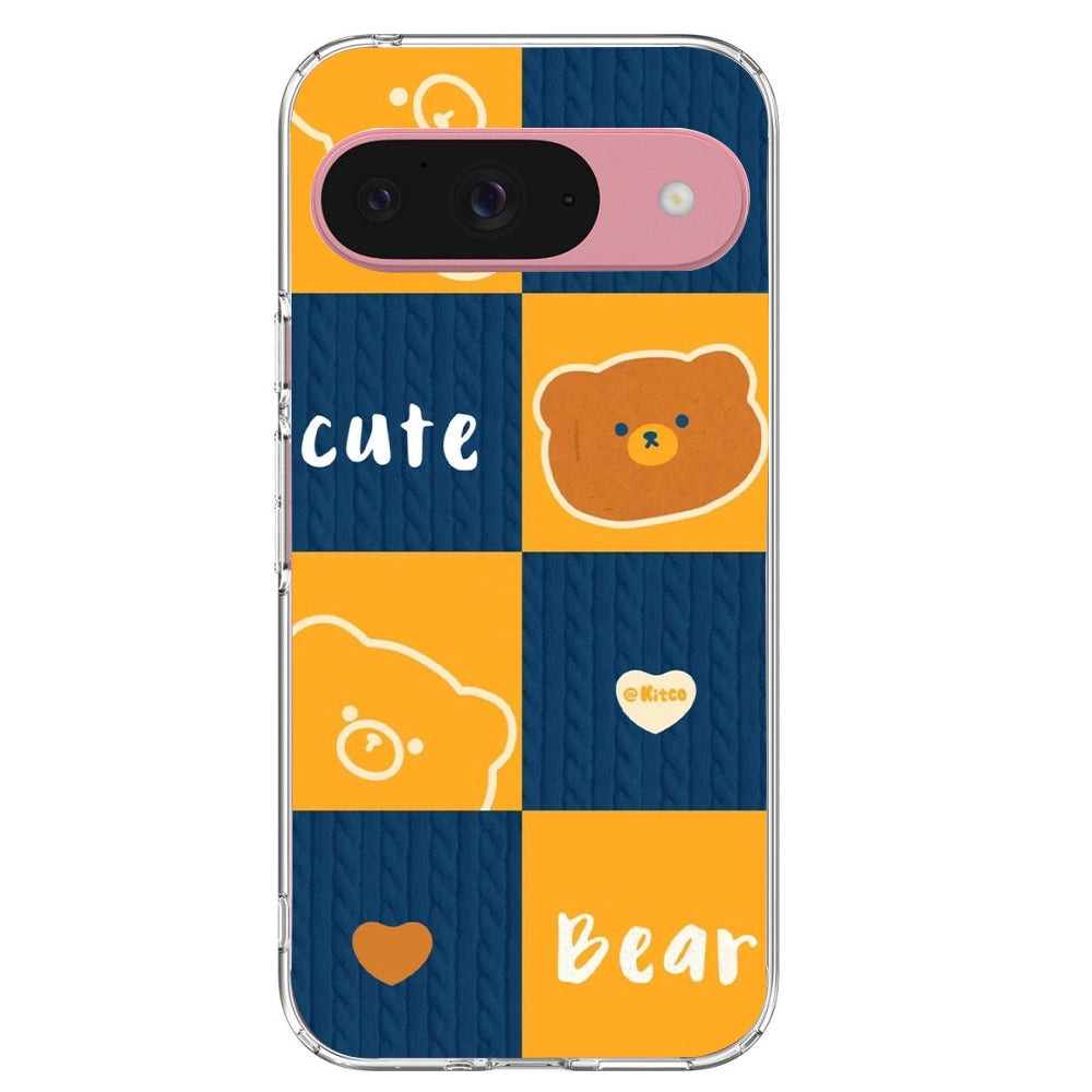 Cute Bear Collage - Printed Silicone Case For Google Pixel Infographic